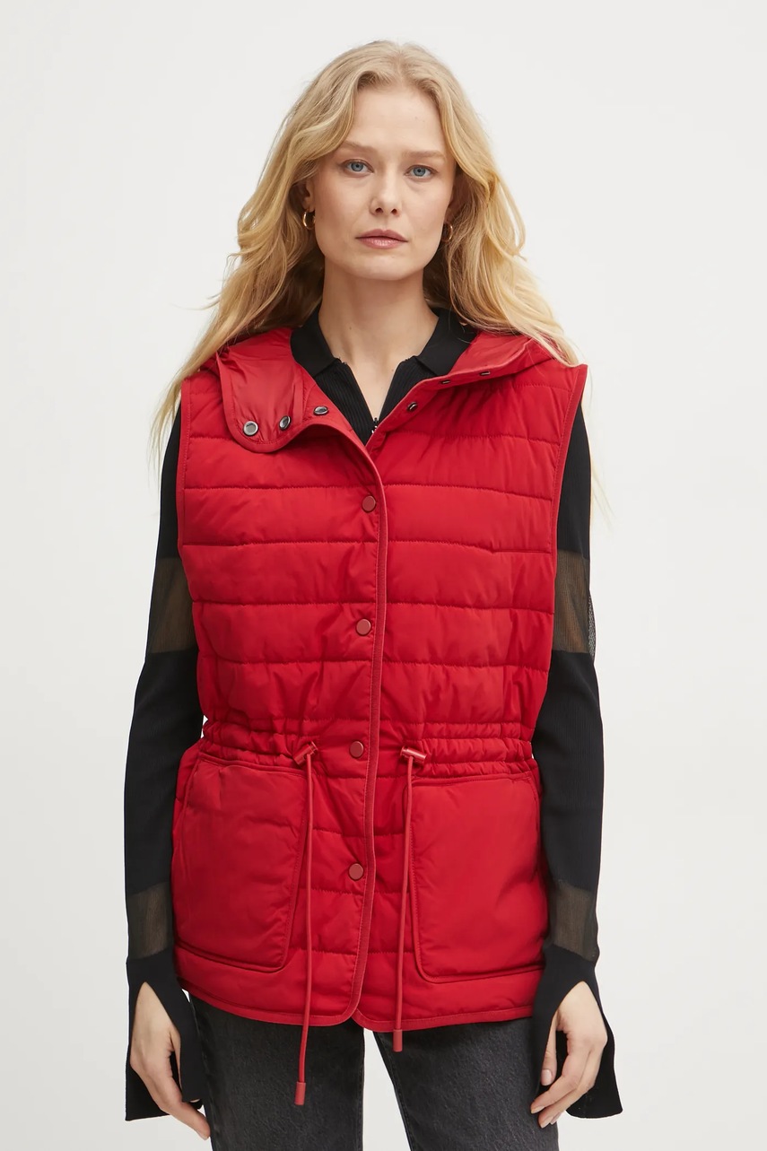 BOSS vesta femei, culoarea rosu, de tranzitie, 50535183