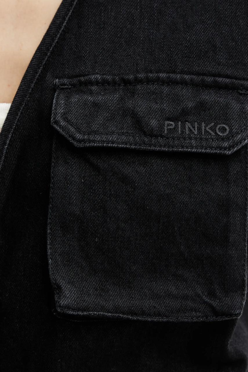 Γιλέκο τζιν Pinko χρώμα: μαύρο, 105053 A2HF φωτογραφία