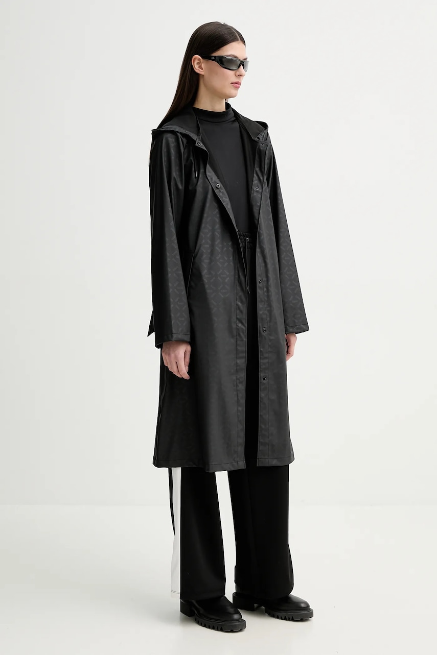 Куртка Rains A-Line Longer W Jacket W3 цвет чёрный переходная 12040 Куртка Rains A-Line Longer W Jacket W3 цвет чёрный переходная 12040