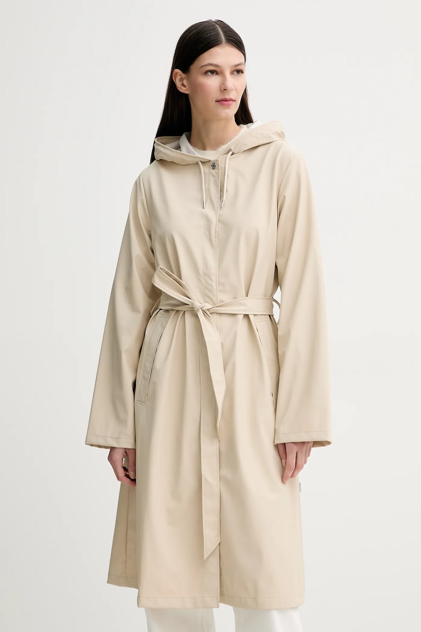 Куртка Rains A-Line Longer W Jacket W3 женская цвет бежевый переходная 12040 Куртка Rains A-Line Longer W Jacket W3 женская цвет бежевый переходная 12040