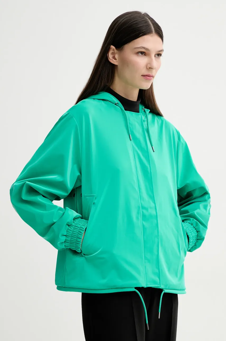 Rains geacă String W Jacket W3 culoarea verde, de tranzitie, 18040