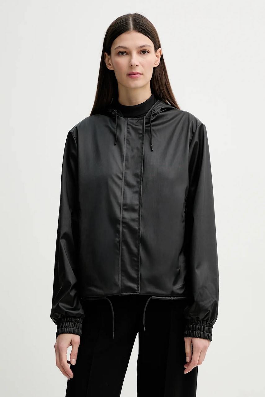 Rains geaca String W Jacket W3 culoarea negru, de tranzitie, 18040