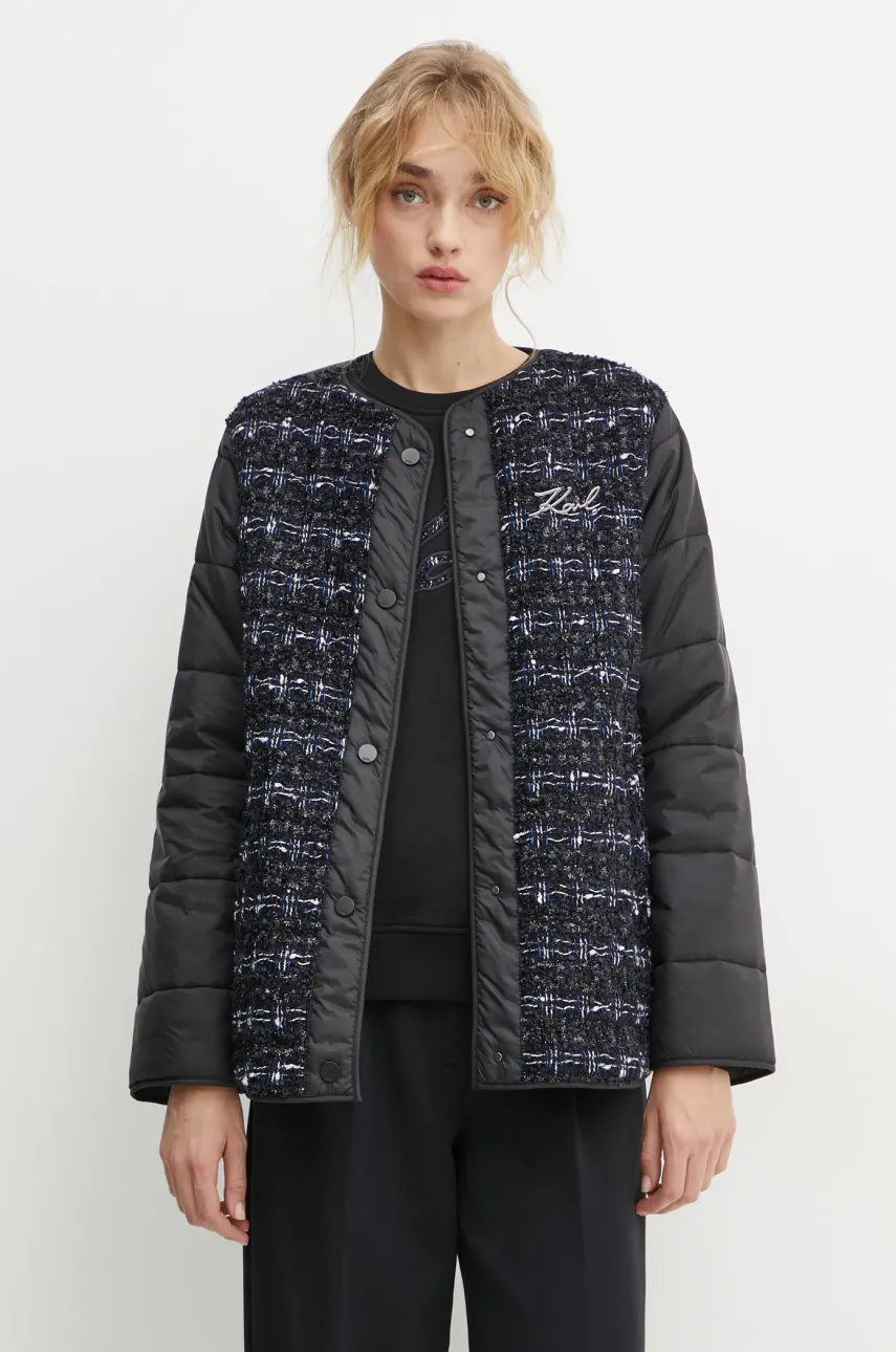 Karl Lagerfeld geaca femei, culoarea albastru marin, de tranzitie, A1W15028