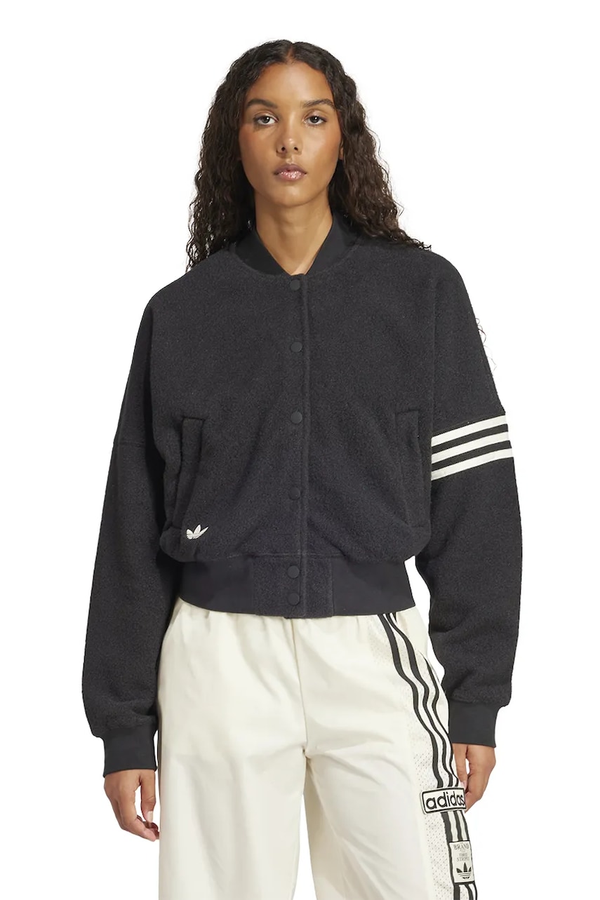 adidas Originals geacă bomber NC BOMBER JKT femei, culoarea negru, de tranzitie, JI8525