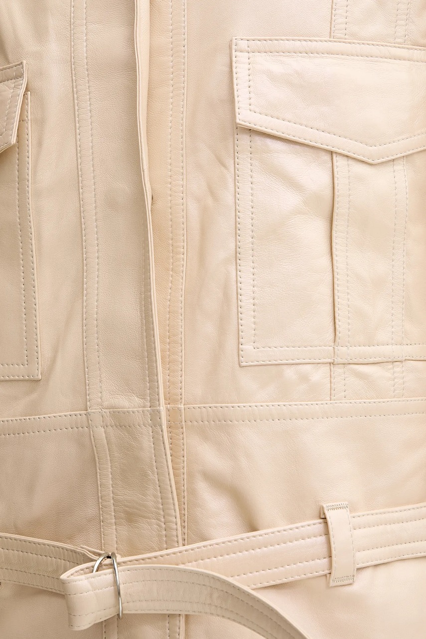 Δερμάτινο μπουφάν IRO χρώμα: μπεζ, WM137BOCAR φωτογραφία