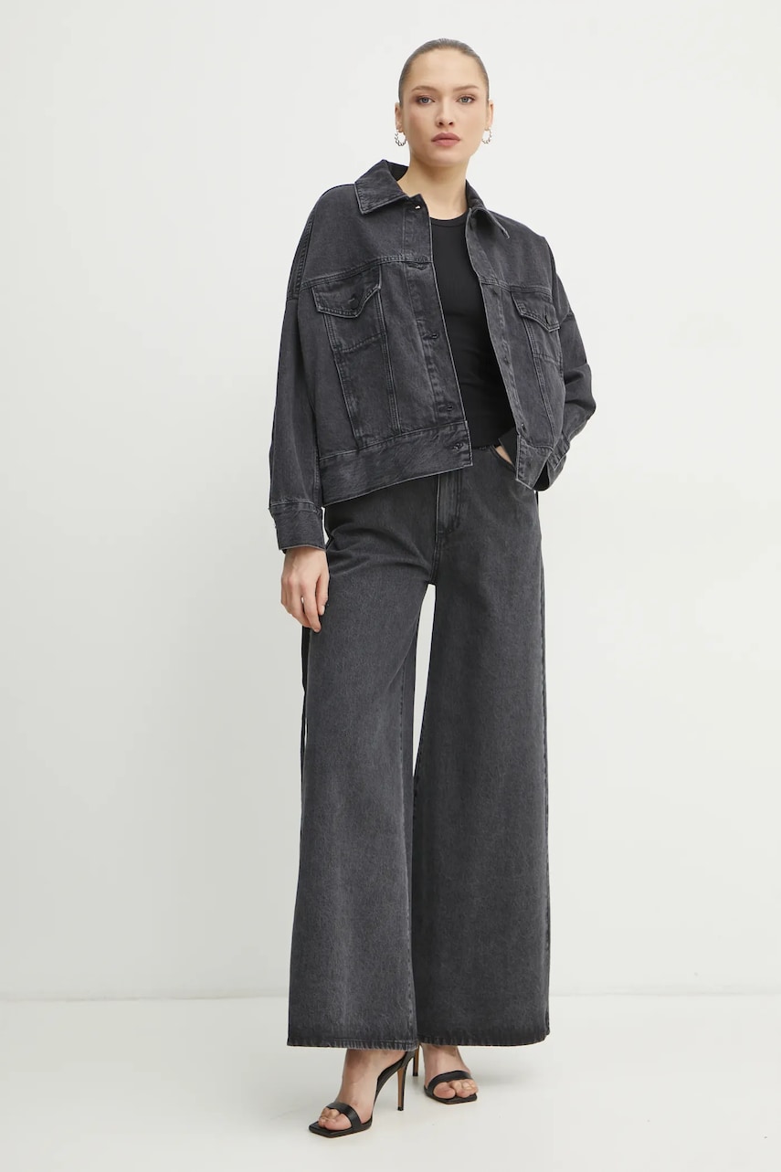 Джинсовая куртка Liviana Conti цвет серый переходная oversize F5SY76 Джинсовая куртка Liviana Conti цвет серый переходная oversize F5SY76