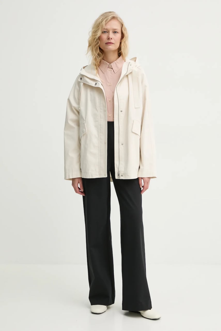 Хлопковая куртка Marc OPolo цвет бежевый переходная oversize 502117370285 Хлопковая куртка Marc OPolo цвет бежевый переходная oversize 502117370285