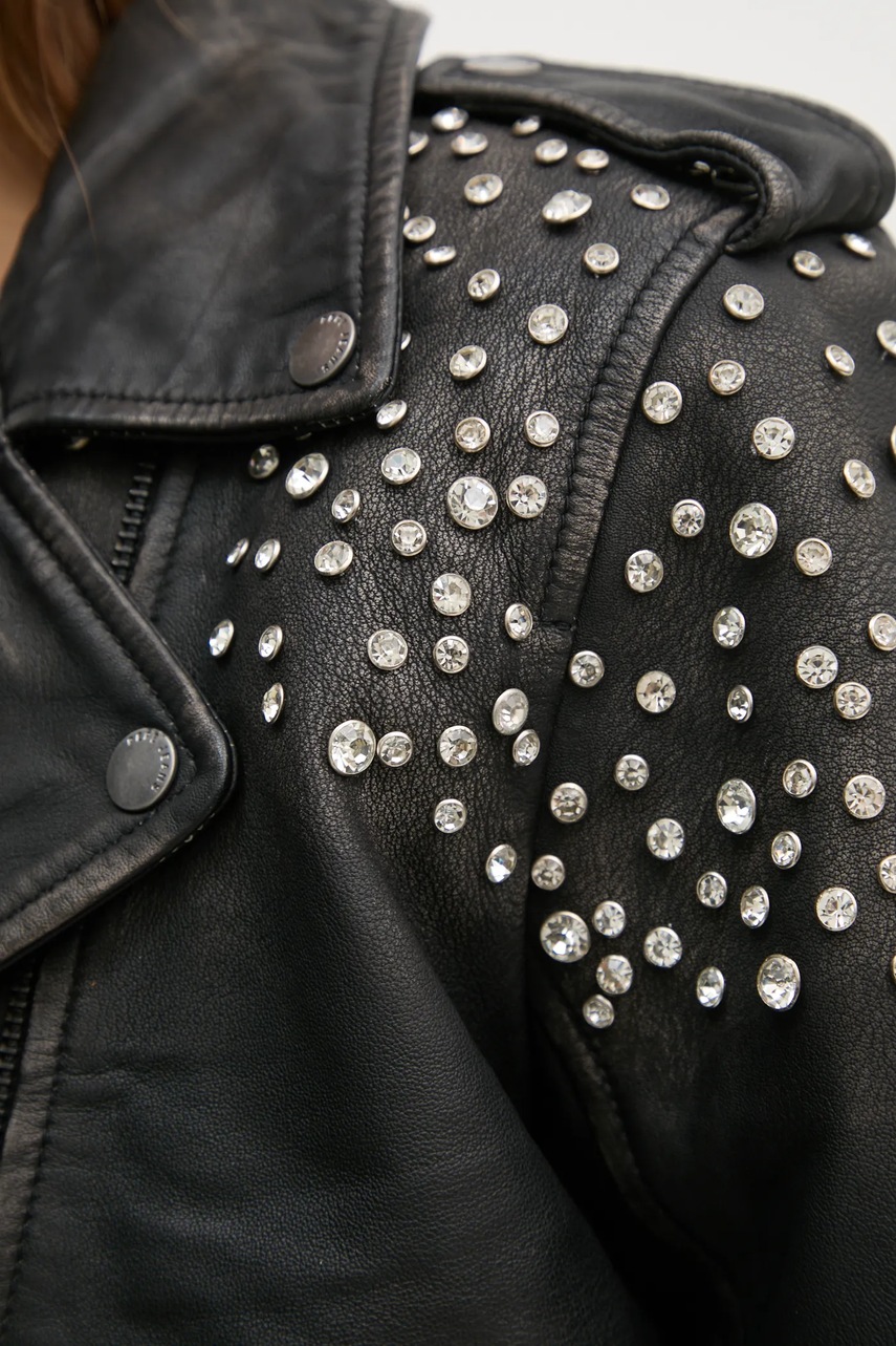 Δερμάτινo jacket Pepe Jeans FANTASY γυναικείο, χρώμα: μαύρο, PL402523 φωτογραφία