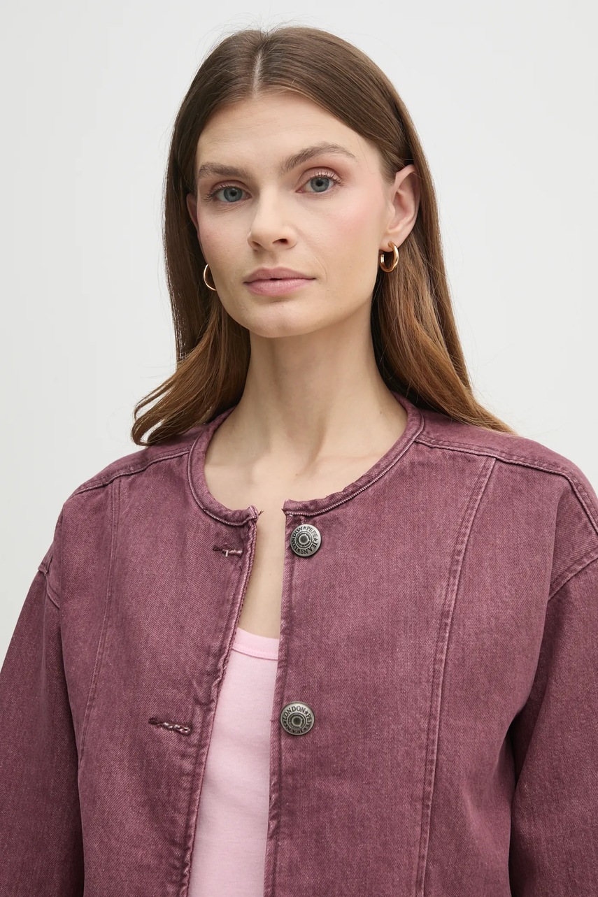 Τζιν μπουφάν Pepe Jeans DAENA BERRY χρώμα: ροζ, PL402525 φωτογραφία