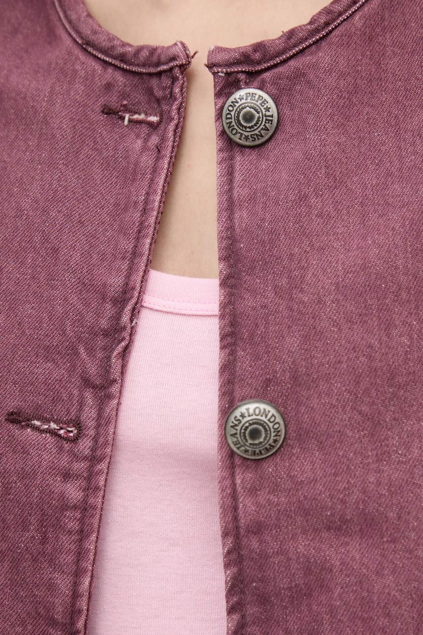 Τζιν μπουφάν Pepe Jeans DAENA BERRY χρώμα: ροζ, PL402525 φωτογραφία