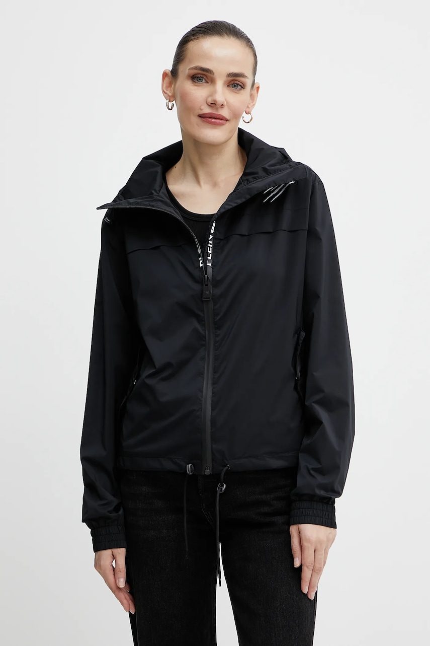 PLEIN SPORT geacă culoarea negru, de tranzitie, SAEC WRB1474 STE003N