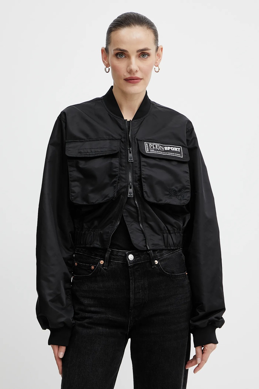 PLEIN SPORT geacă culoarea negru, de tranzitie, SAEC WRB1480 STE003N