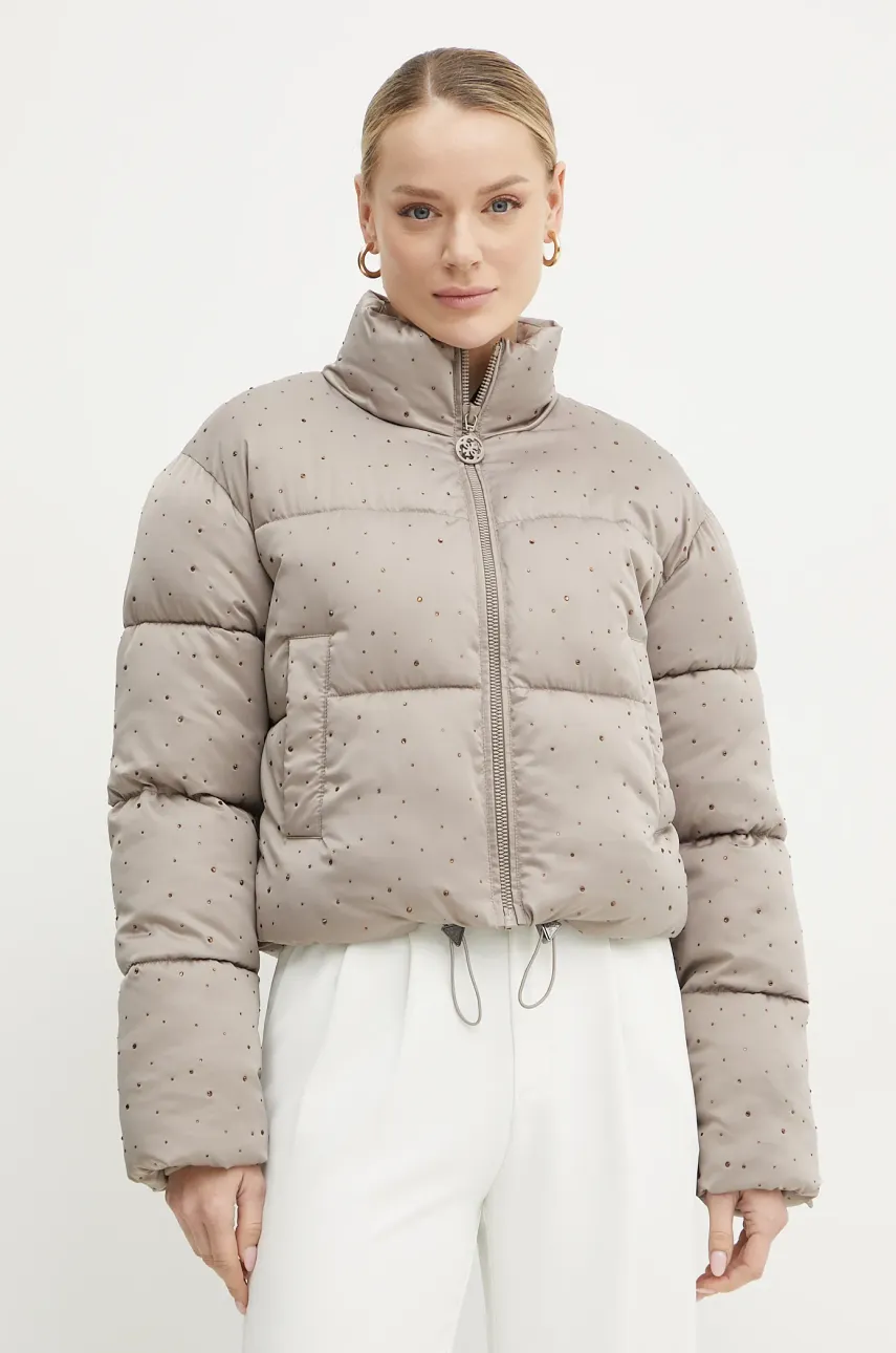 Bunda Guess ANTONIA šedá barva, zimní, oversize, W5RL04 WGVD2