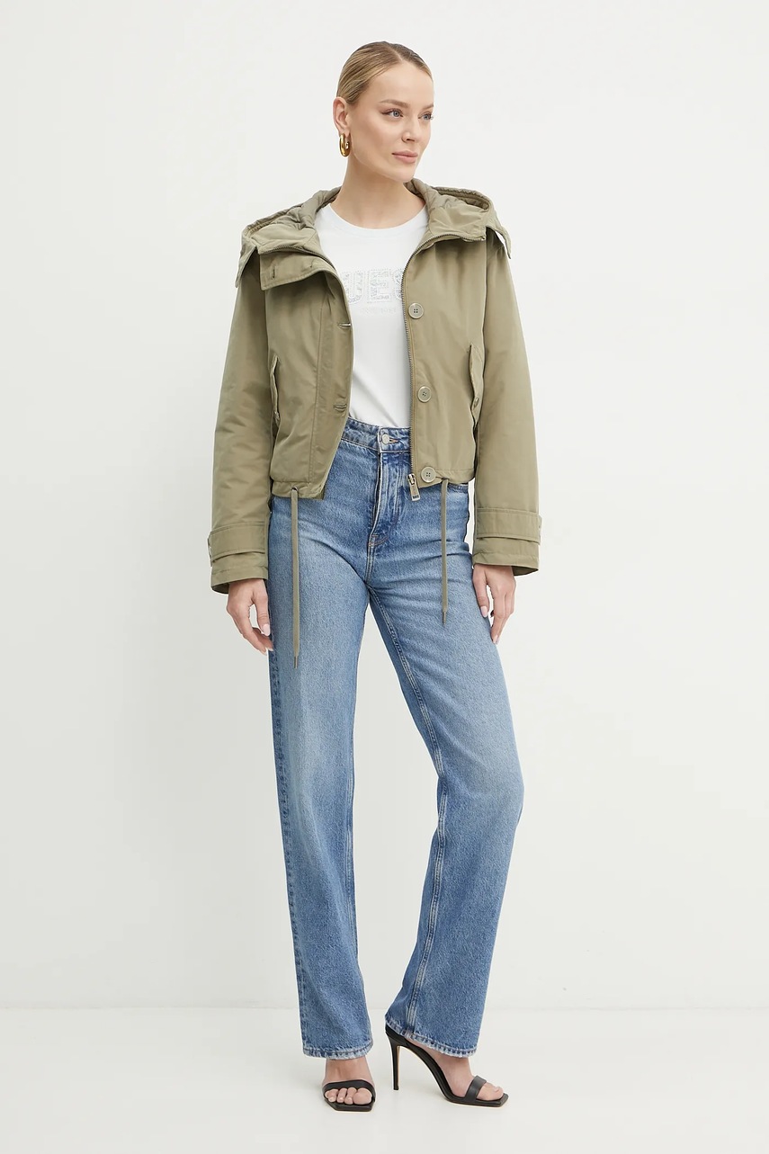 Куртка Guess NORA цвет зелёный переходная oversize W5RL13 WGWD2 Куртка Guess NORA цвет зелёный переходная oversize W5RL13 WGWD2