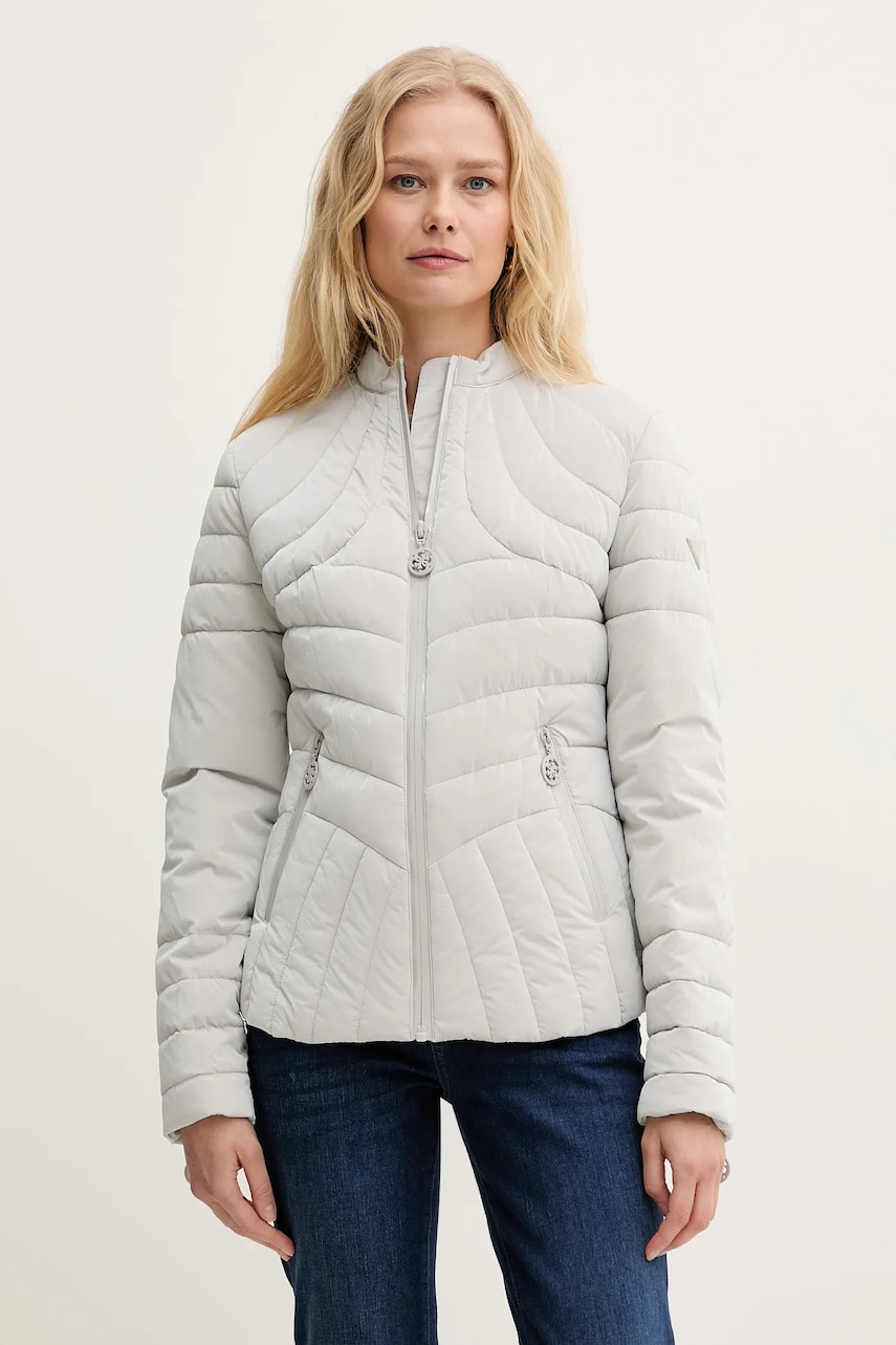 Levně Bunda Guess HELENA dámská, šedá barva, zimní, W5RL61 WH0V0