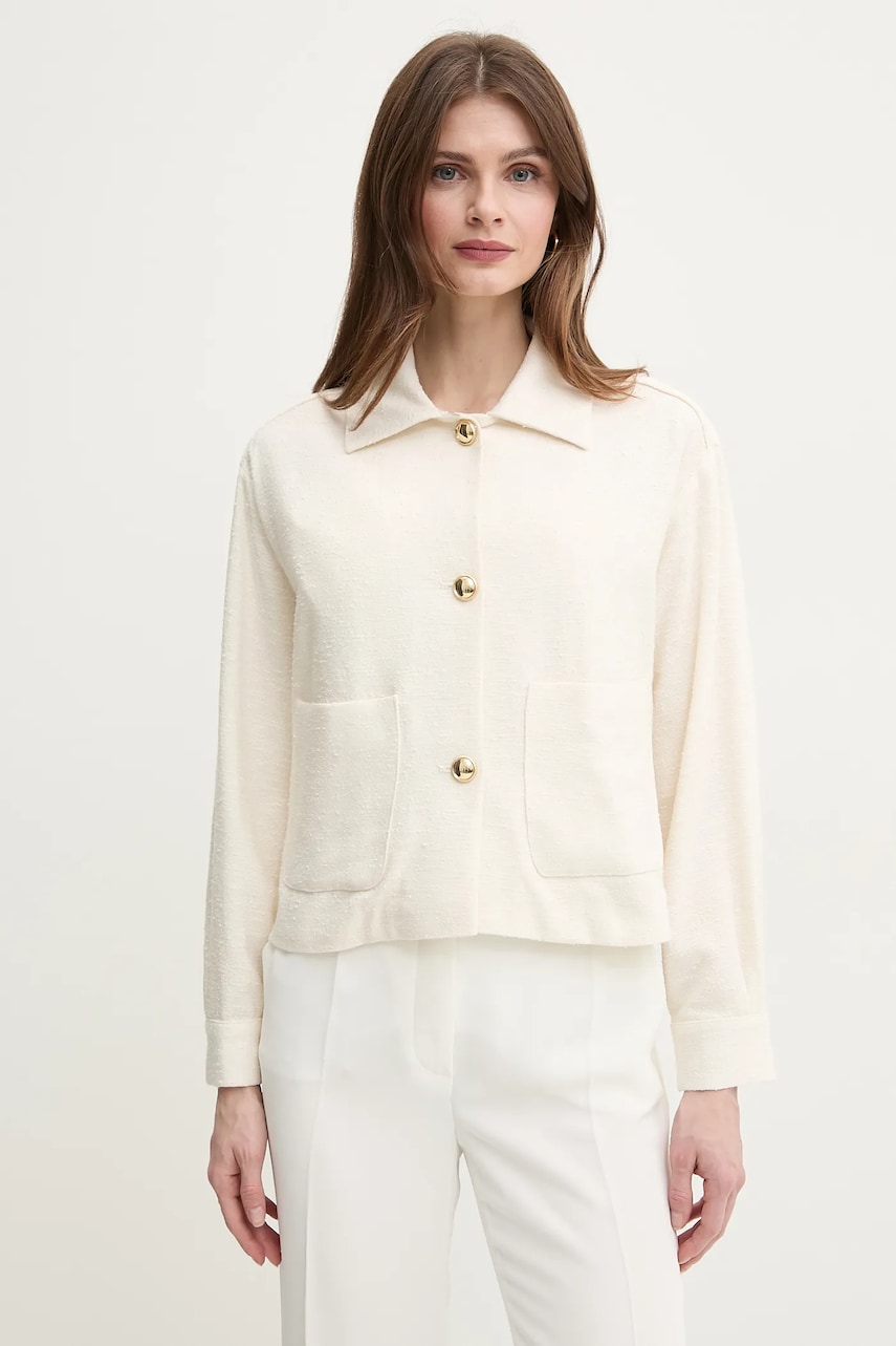 Marella sacou Emme by Marella culoarea bej, oversize, neted, 2515041091200 Marella sacou Emme by Marella culoarea bej, oversize, neted, 2515041091200