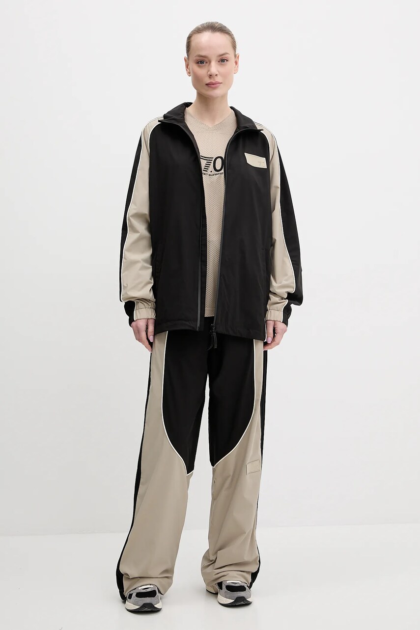 Levně Bunda EA7 Emporio Armani černá barva, přechodná, oversize, AF14333.7X000086