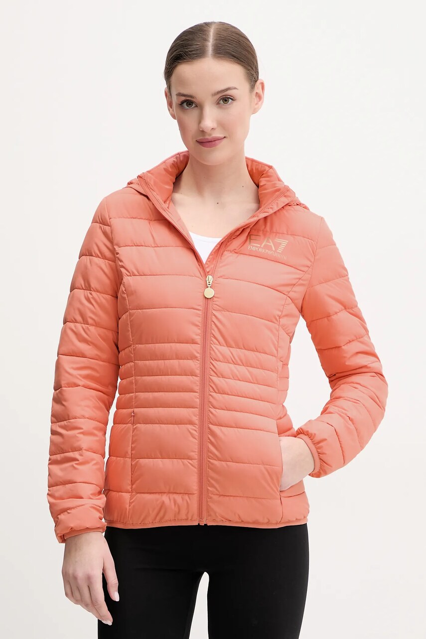 Levně Bunda EA7 Emporio Armani oranžová barva, přechodná, TNF8Z.8NTB23