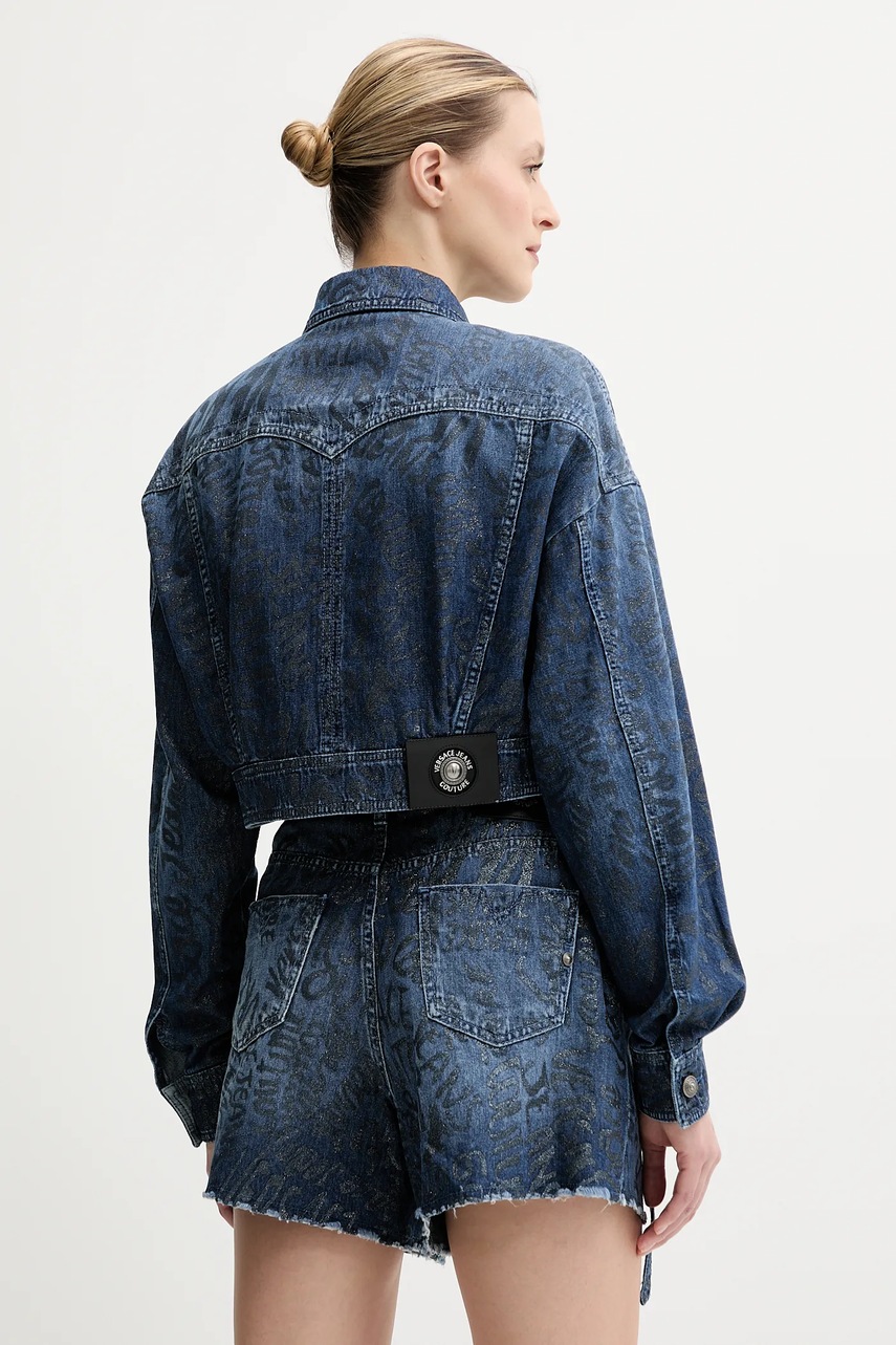 Τζιν μπουφάν Versace Jeans Couture χρώμα: ναυτικό μπλε, 78HAS45G DS025LF1 φωτογραφία