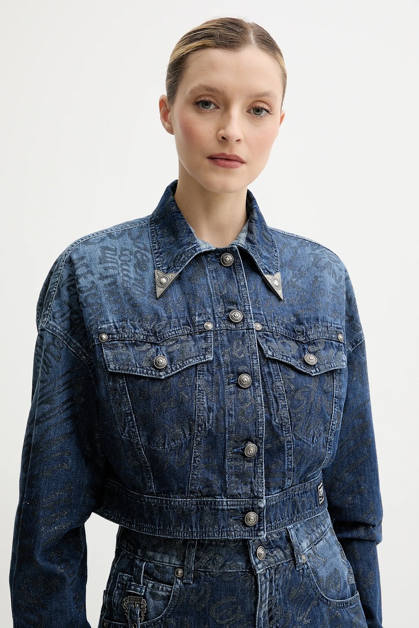 Τζιν μπουφάν Versace Jeans Couture χρώμα: ναυτικό μπλε, 78HAS45G DS025LF1 φωτογραφία