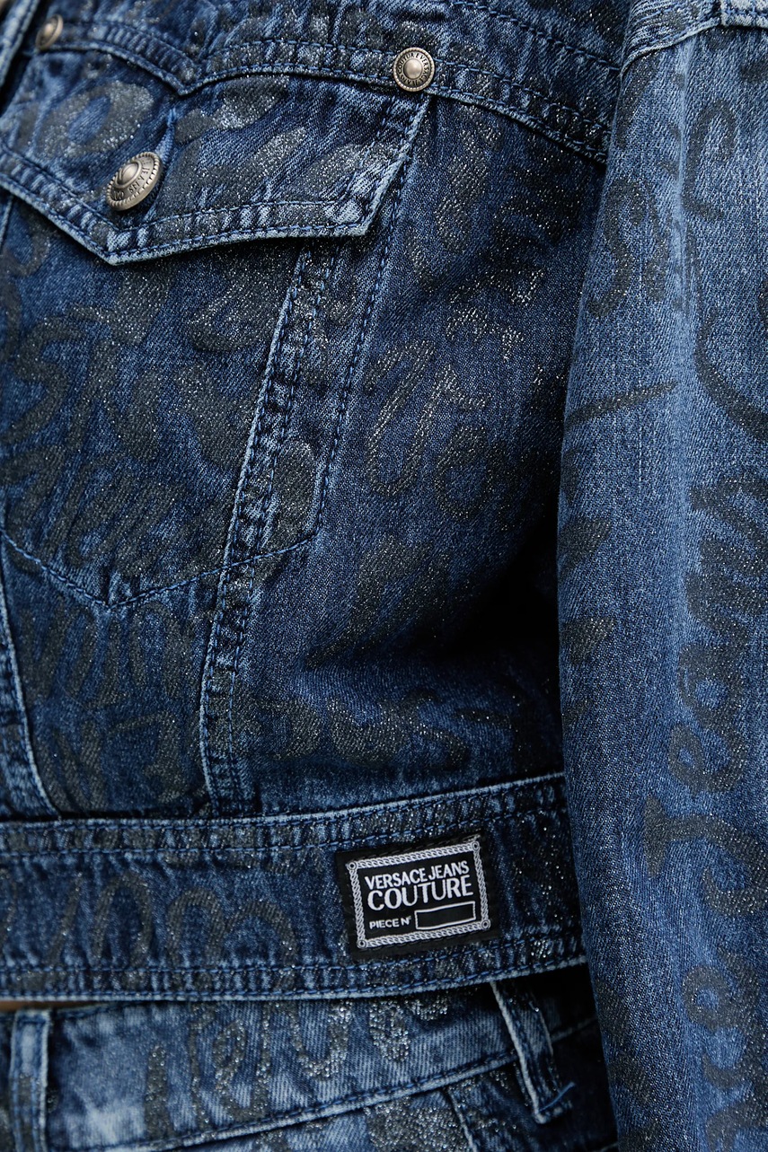 Τζιν μπουφάν Versace Jeans Couture χρώμα: ναυτικό μπλε, 78HAS45G DS025LF1 φωτογραφία