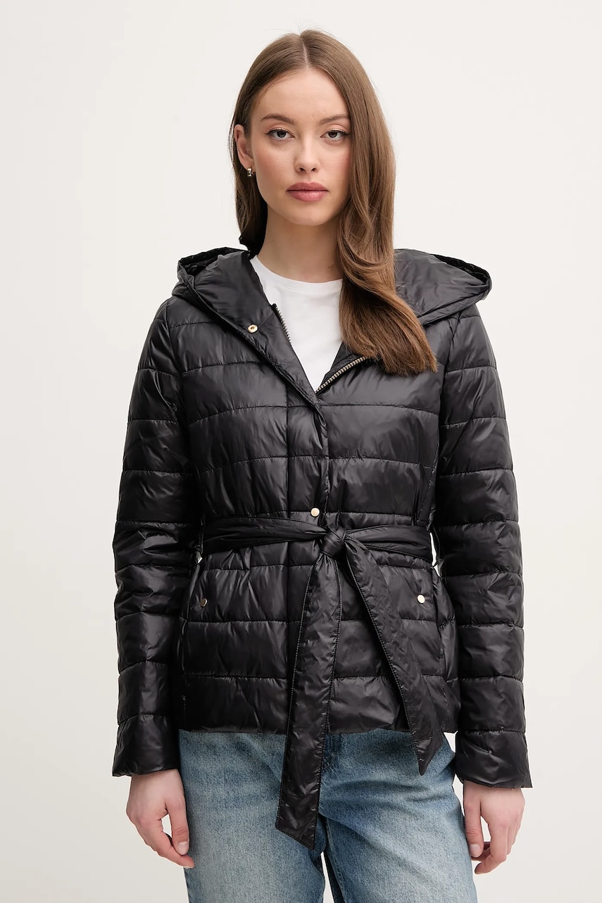 Sisley geacă culoarea negru, de tranzitie, 233PLN05D Sisley geacă culoarea negru, de tranzitie, 233PLN05D