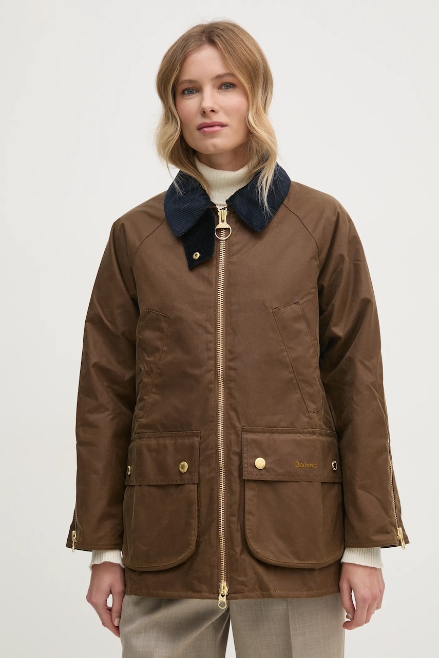 Barbour geaca femei, culoarea maro, de tranzitie, LWX1447TA51 Barbour geaca femei, culoarea maro, de tranzitie, LWX1447TA51
