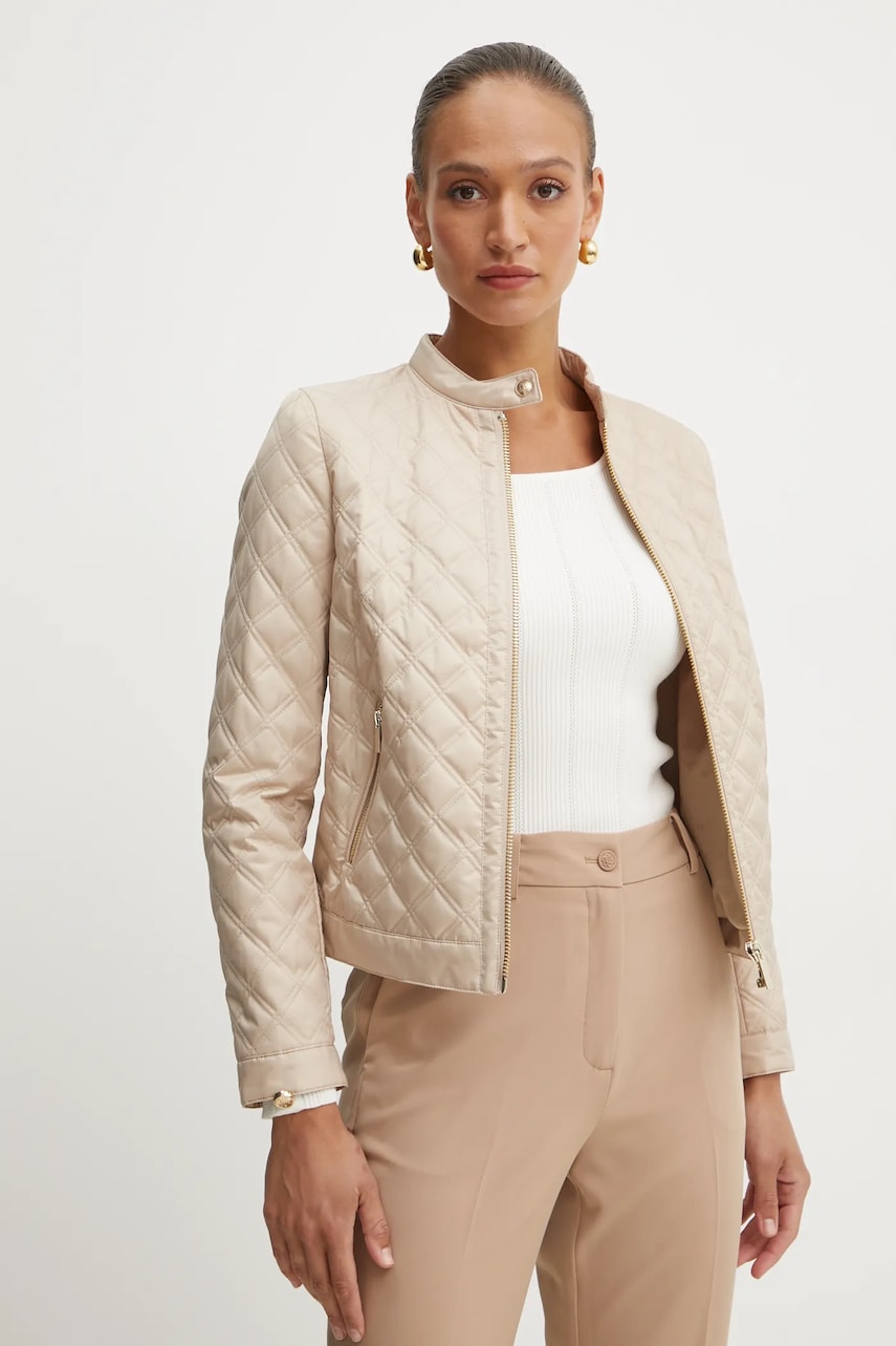 Levně Bunda Marciano Guess ADELAIDE dámská, béžová barva, přechodná, 5RGL01 7243A