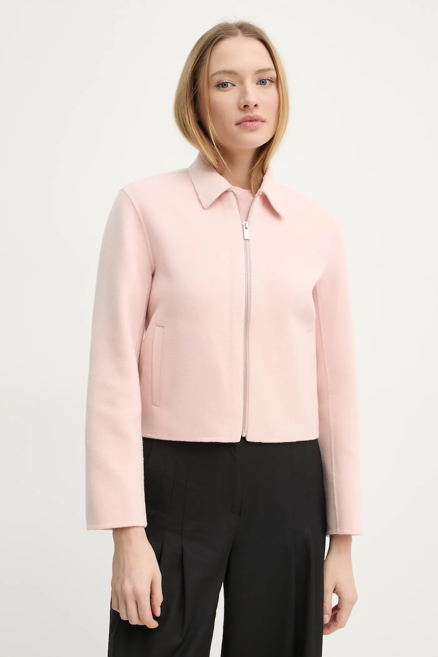 Theory geaca de lana culoarea roz, de tranzitie, O1101402