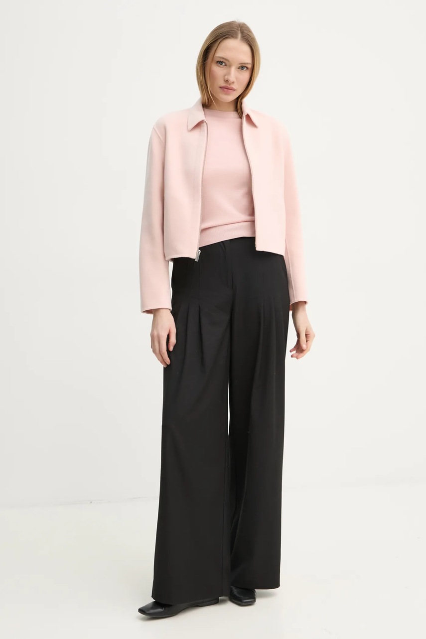 Μάλλινο μπουφάν Theory χρώμα: ροζ, O1101402 φωτογραφία