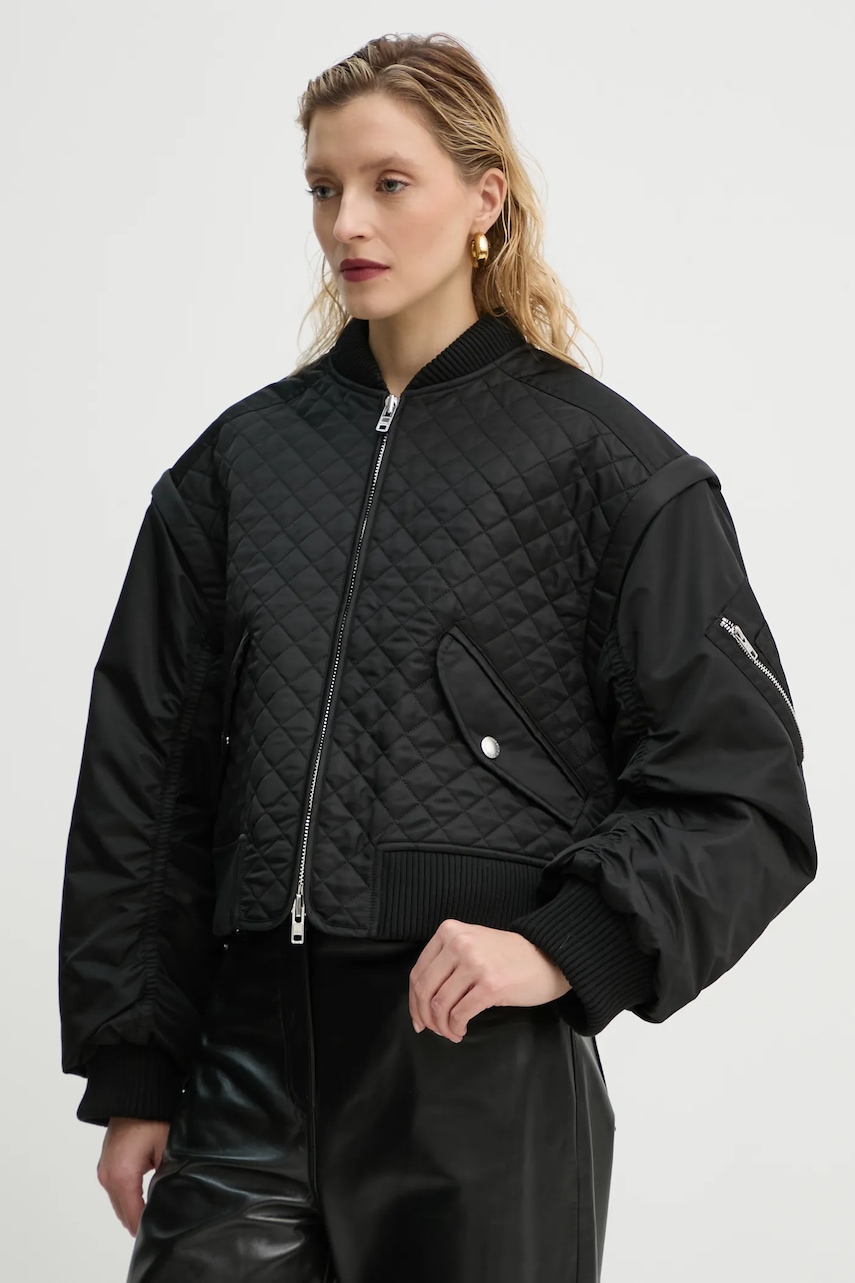 Stand Studio geaca bomber Kezia femei, culoarea negru, de tranzitie, 66377-8669
