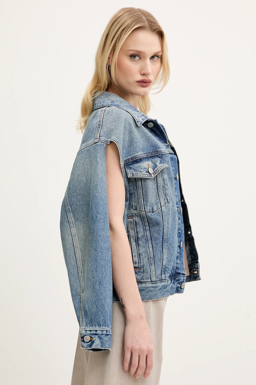 Τζιν μπουφάν MM6 Maison Margiela χρώμα: μπλε, S52AM0308.M30018 φωτογραφία