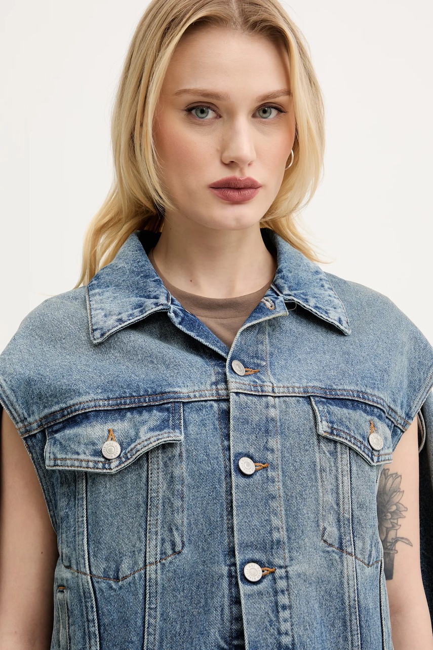 Τζιν μπουφάν MM6 Maison Margiela χρώμα: μπλε, S52AM0308.M30018 φωτογραφία