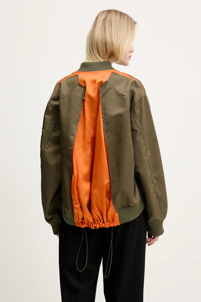 Μπουφάν bomber MM6 Maison Margiela χρώμα: πράσινο, S52AM0315.M35257 φωτογραφία