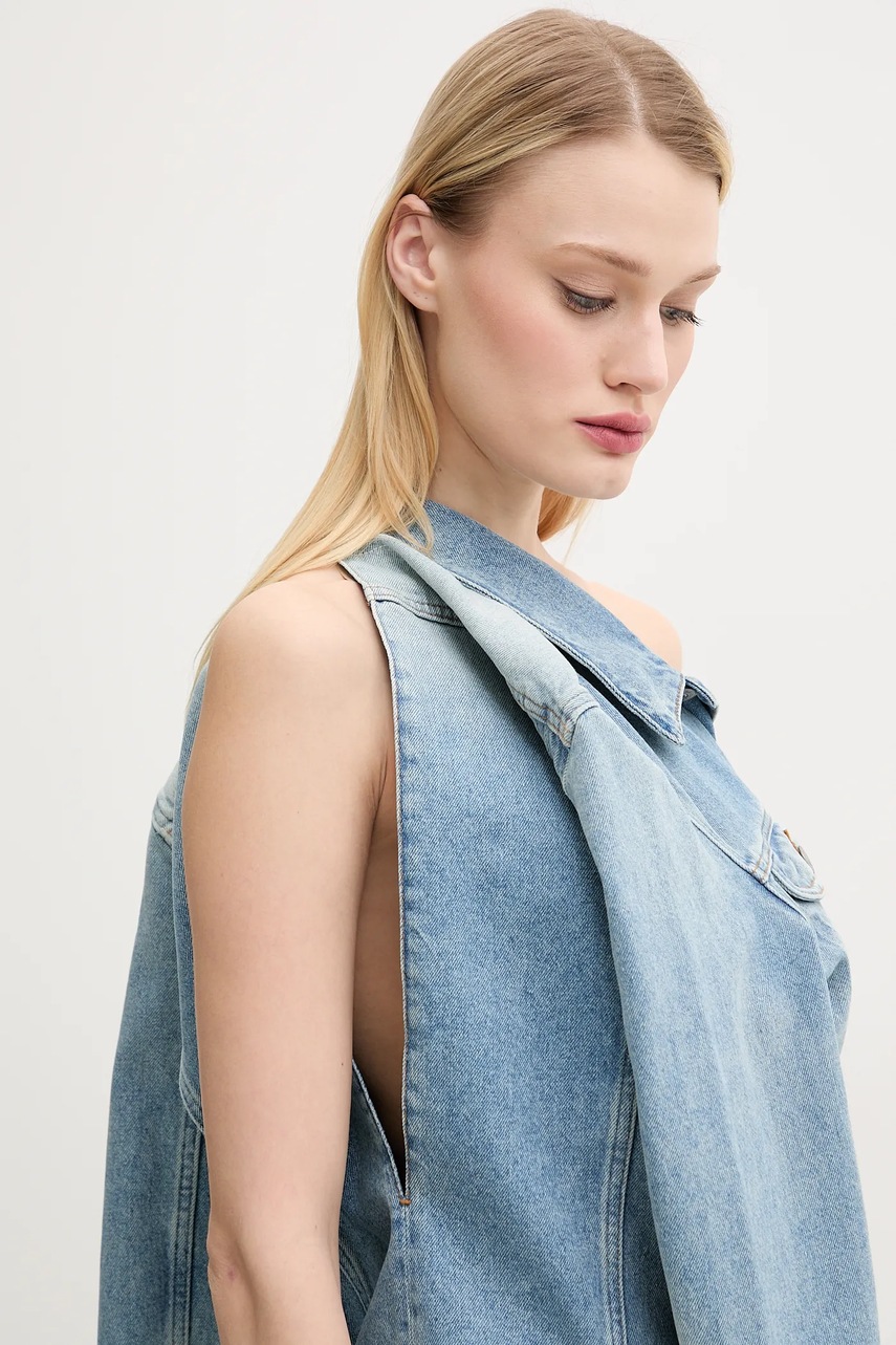 Τζιν μπουφάν MM6 Maison Margiela χρώμα: μπλε, S52AM0316.M30019 φωτογραφία