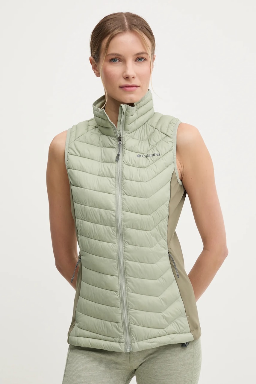 Columbia vesta sport Powder Pass culoarea verde, de tranzitie, 2126132