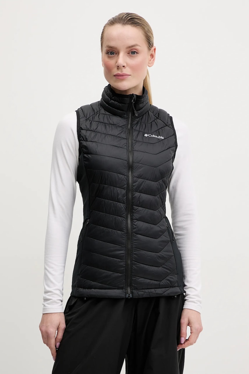 Columbia vesta sport Powder Pass culoarea negru, de tranzitie, 2126132 Columbia vesta sport Powder Pass culoarea negru, de tranzitie, 2126132