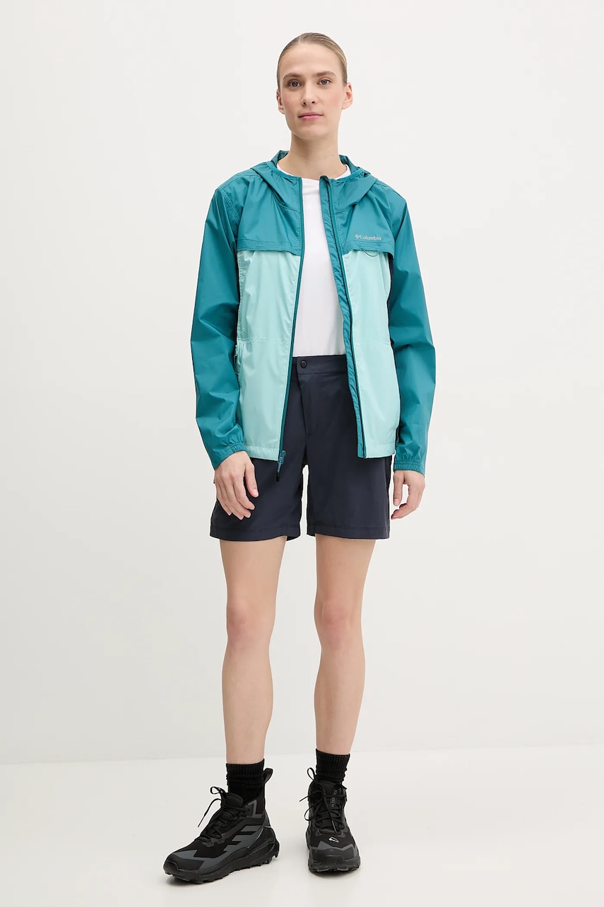Куртка outdoor Columbia Crested Canyon Windbreaker цвет бирюзовый 2116481 Куртка outdoor Columbia Crested Canyon Windbreaker цвет бирюзовый 2116481