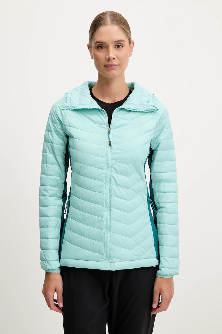 Columbia geaca sport Powder Pass II culoarea turcoaz, 2126122