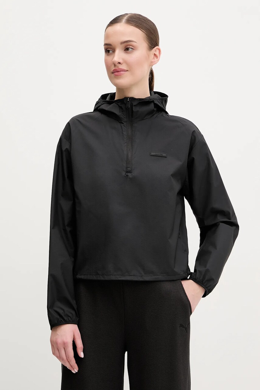 Levně Tréninková bunda Calvin Klein Performance černá barva, přechodná, LVGWS5O503