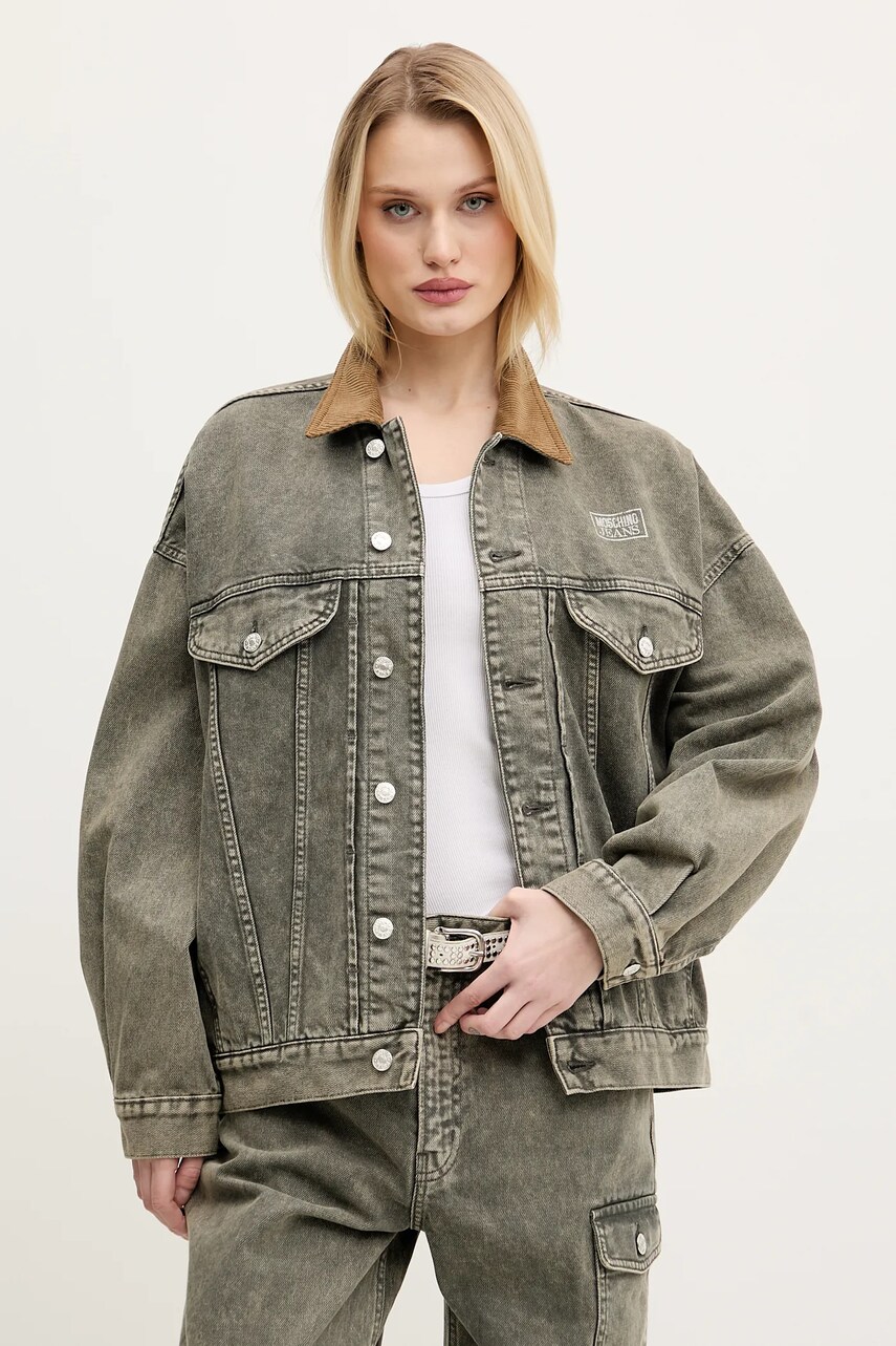 Moschino Jeans geaca culoarea gri, de tranzitie, 0508 3218