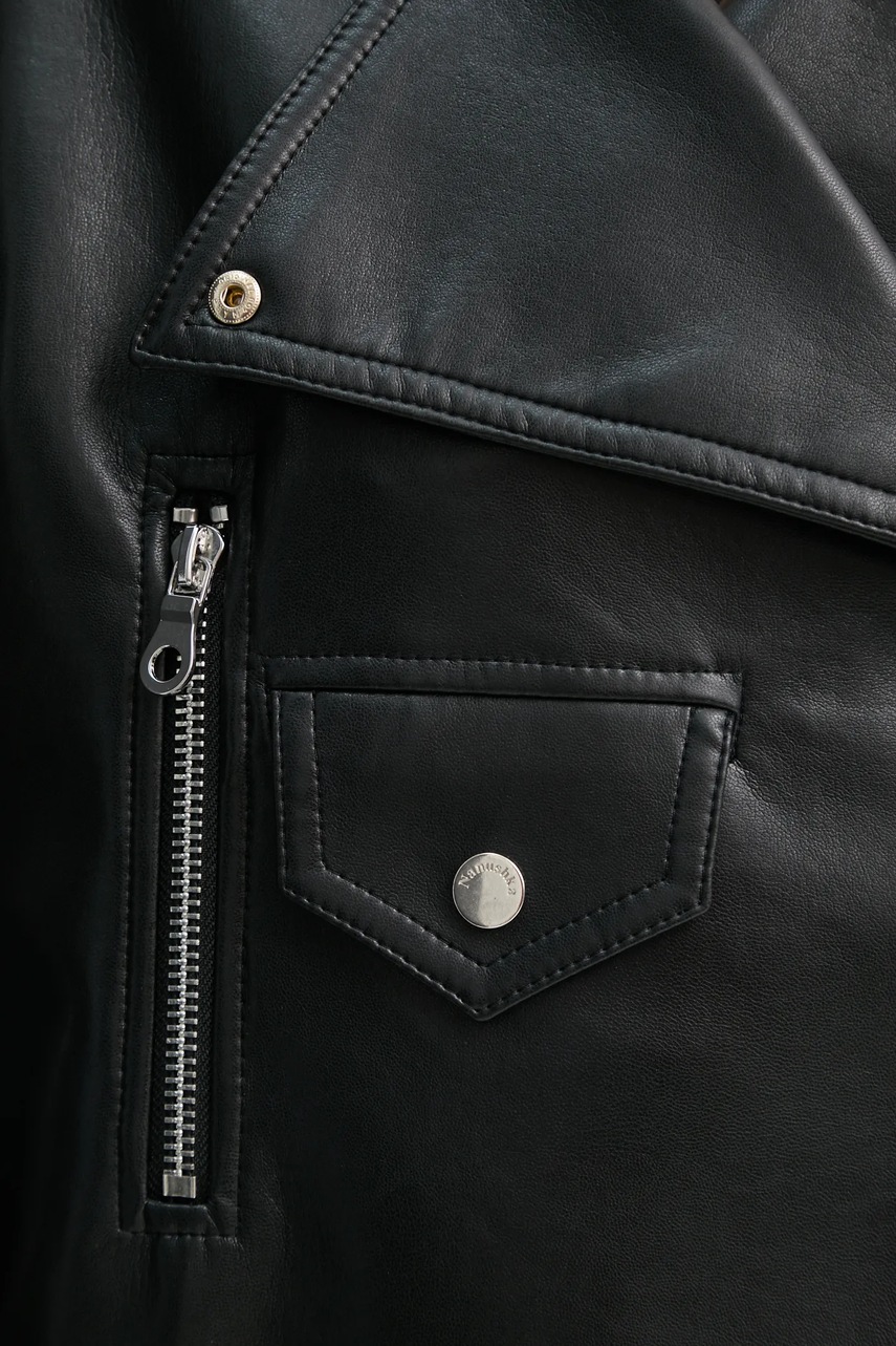 Δερμάτινο μπουφάν Nanushka ADO φωτογραφία