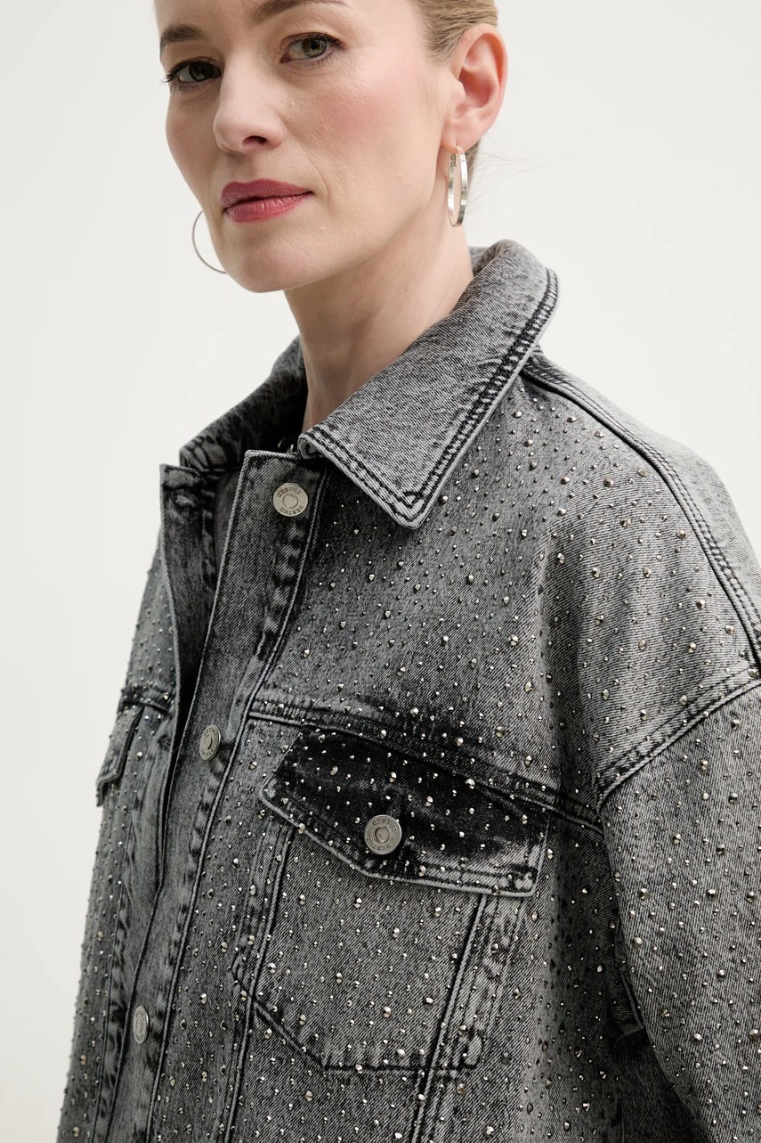 Τζιν μπουφάν Gestuz χρώμα: γκρι, 10910099 φωτογραφία