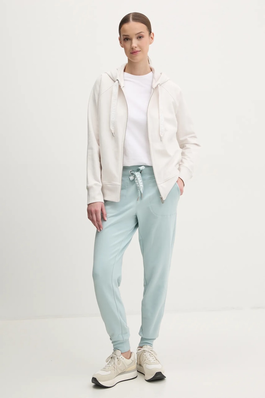 Кофта Dkny женская цвет бежевый с капюшоном однотонная DP5J9510 Кофта Dkny женская цвет бежевый с капюшоном однотонная DP5J9510