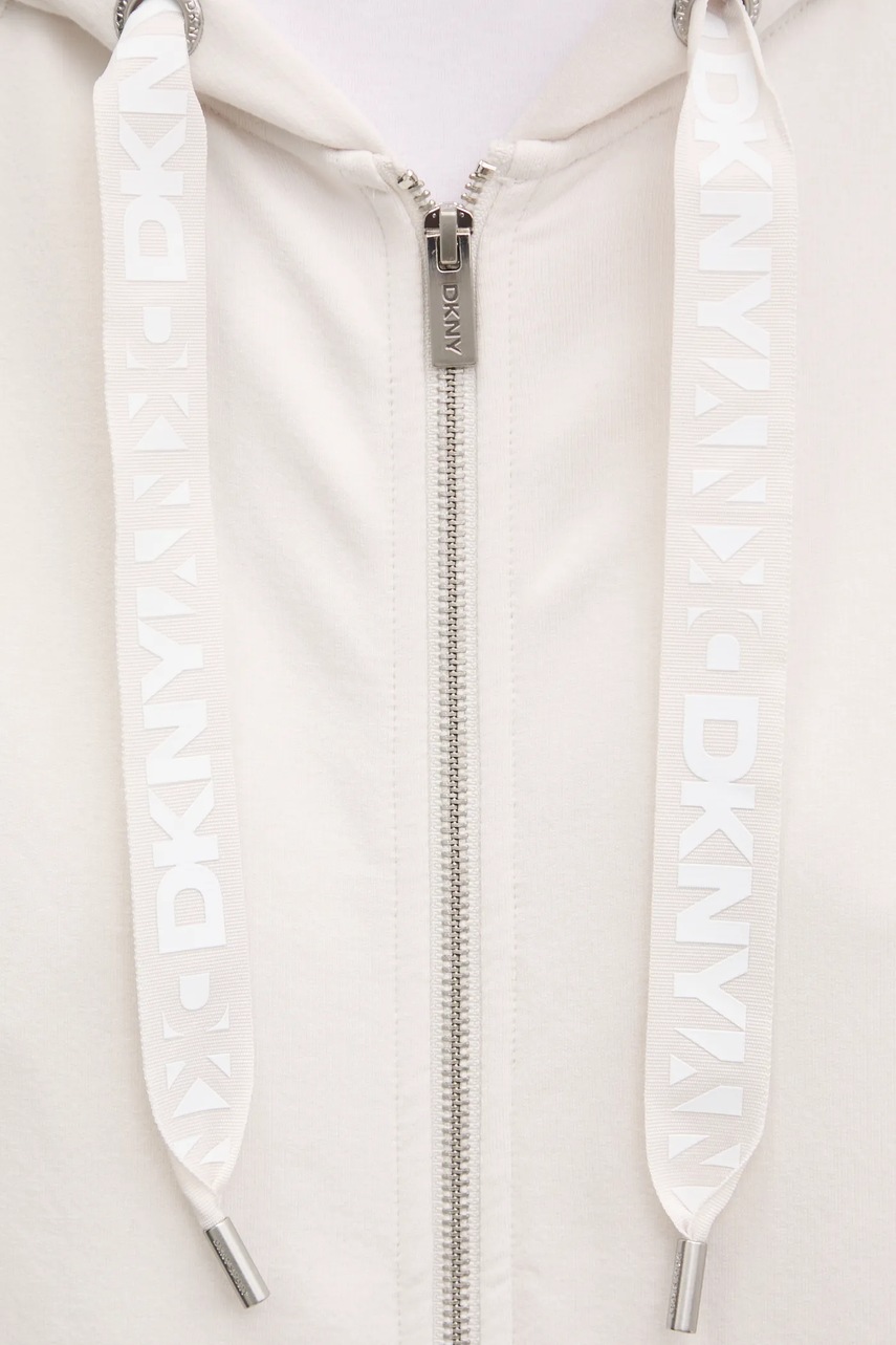 Кофта Dkny жіноча колір бежевий з капюшоном однотонна DP5J9510 