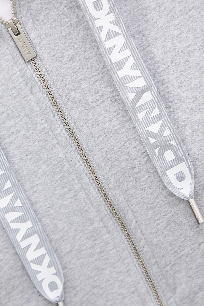 Μπλούζα Dkny χρώμα: γκρι, με κουκούλα, DP5J9510 φωτογραφία