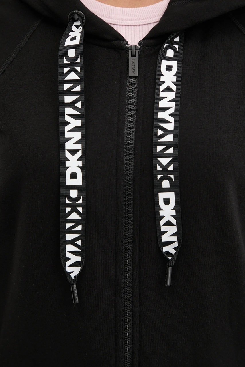 Кофта Dkny жіноча колір чорний з капюшоном однотонна DP5J9510 