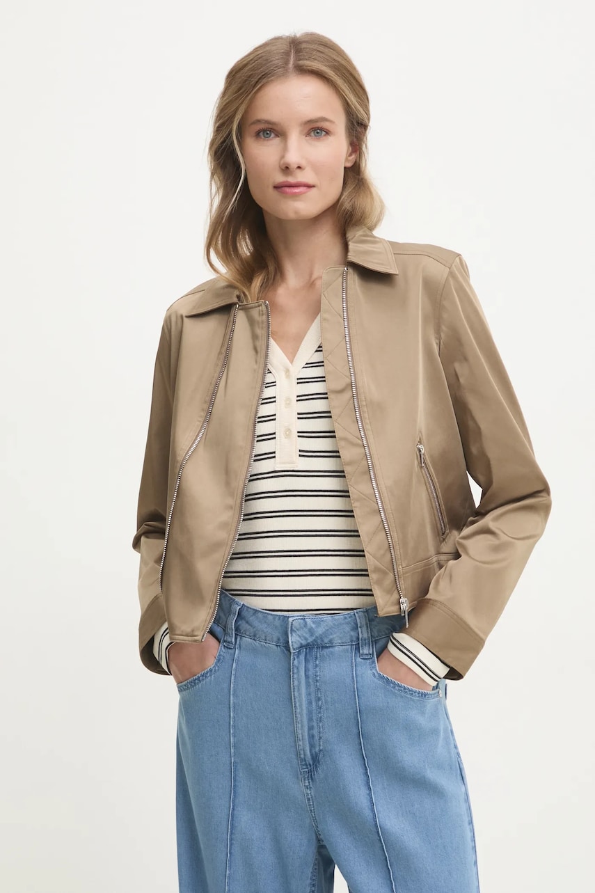 Dkny geaca femei, culoarea verde, de tranzitie, P4KJFXIB Dkny geaca femei, culoarea verde, de tranzitie, P4KJFXIB