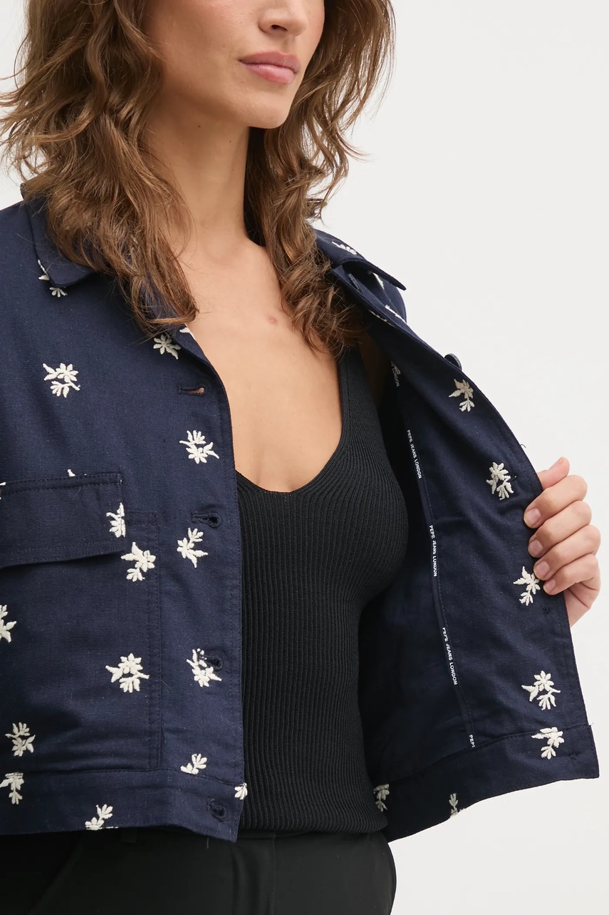 Bunda se lněnou směsí Pepe Jeans GEORGINA (obrázek 6)