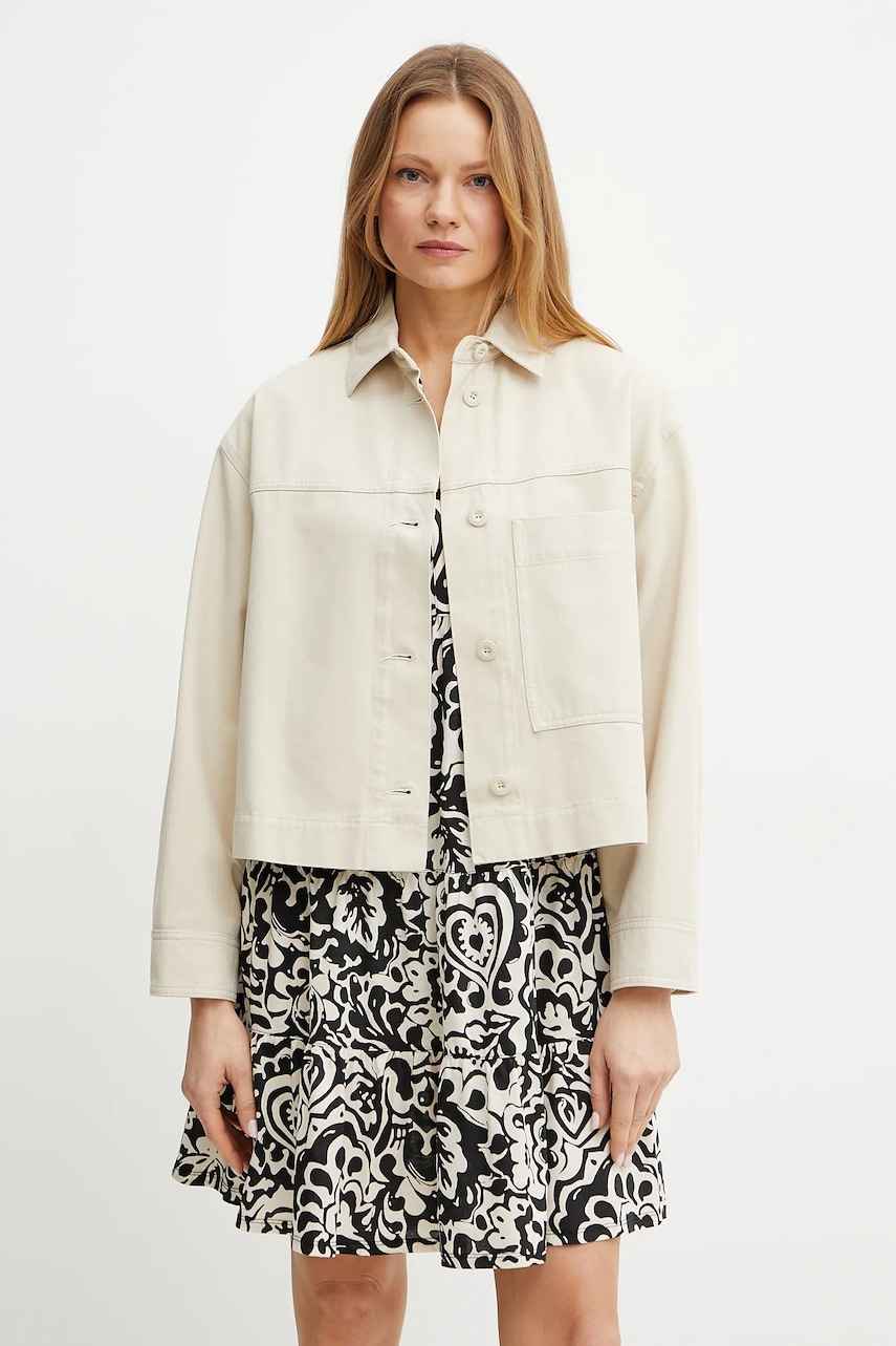 Weekend Max Mara jachetă de bumbac culoarea bej, de tranzitie, 2515041081600 Weekend Max Mara jachetă de bumbac culoarea bej, de tranzitie, 2515041081600